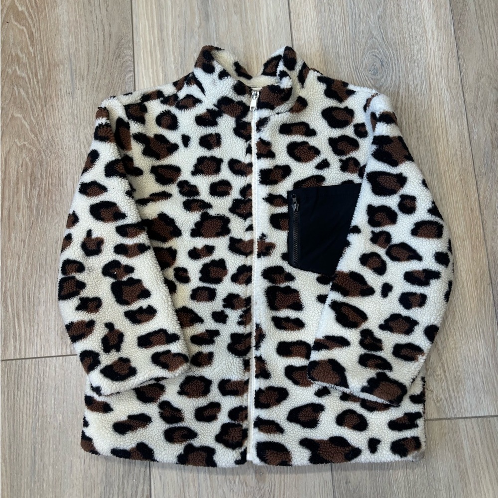 12 Pm By Mon Ami Leopard Print Kids Puffer Jacket. Size L (10 Years)